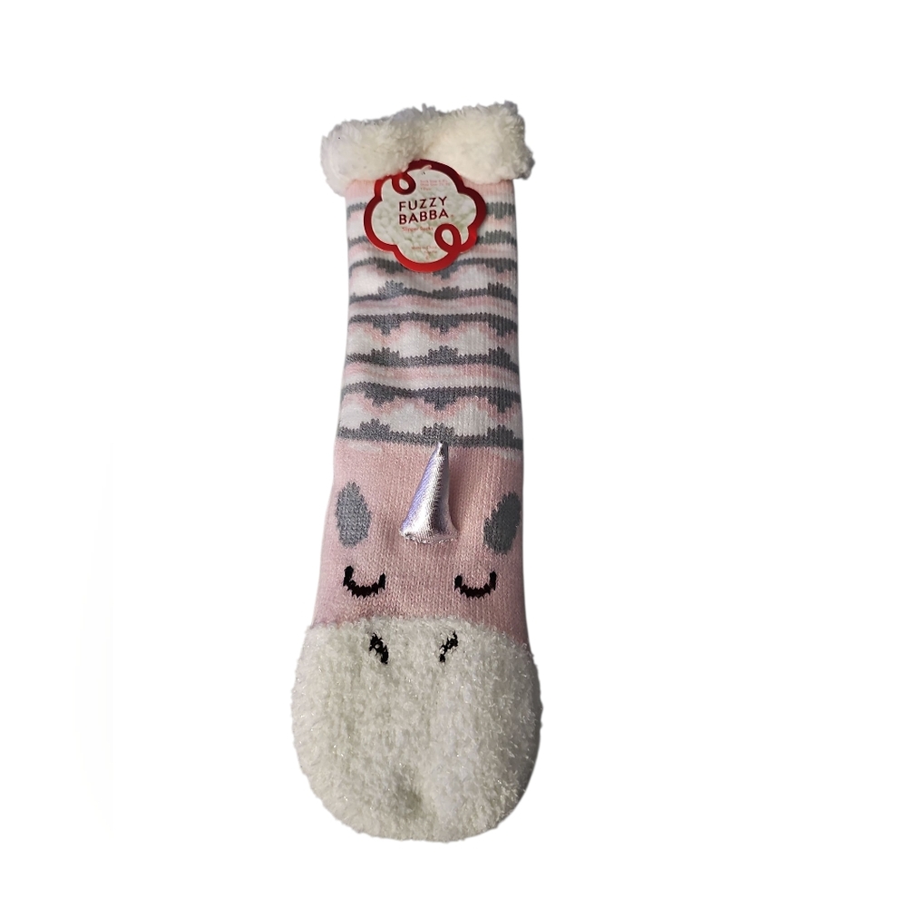 Fuzzy Babba Unicorn Slipper Socks